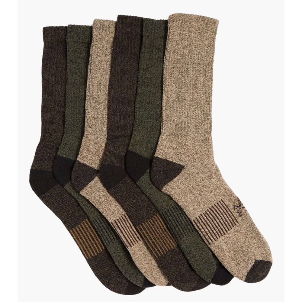 Men's 6-Pack Moisture Wicking Outdoor Crew Socks Gift set